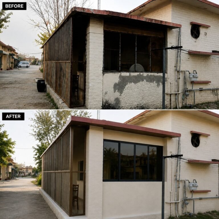 Before & After Visual of Kitchen Exterior